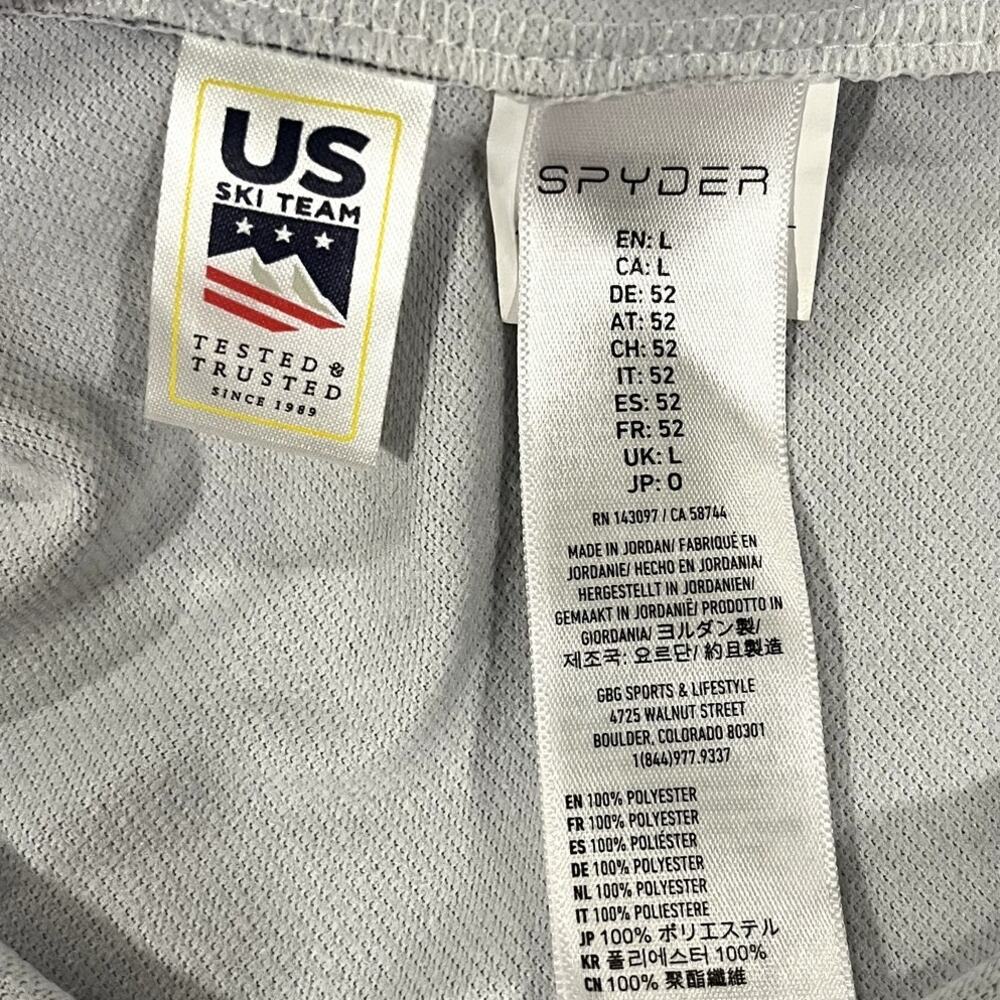 Spyder Mens Pullover 1/4 Zip Size Large Gray Black Lightweight Long Sleeve - Picture 7 of 9